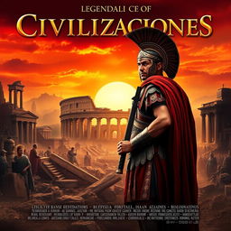 A legendary movie poster for a film titled 'CIVILIZACIONES', set in the Low Empire of Ancient Rome