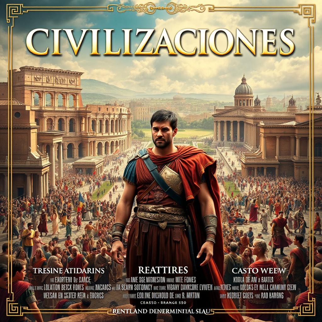 A legendary movie poster for a film titled 'CIVILIZACIONES', set in the Low Empire of Ancient Rome