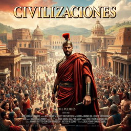 A legendary movie poster for a film titled 'CIVILIZACIONES', set in the Low Empire of Ancient Rome