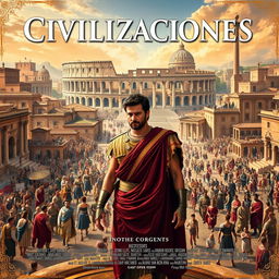 A legendary movie poster for a film titled 'CIVILIZACIONES', set in the Low Empire of Ancient Rome