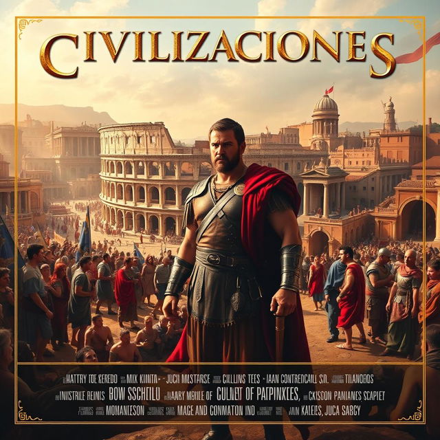 A legendary movie poster for a film titled 'CIVILIZACIONES', set in the Low Empire of Ancient Rome