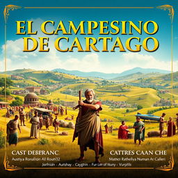 A legendary movie poster for a film titled 'EL CAMPESINO DE CARTAGO', set in the Early Republic of Ancient Rome