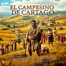 A legendary movie poster for a film titled 'EL CAMPESINO DE CARTAGO', set in the Early Republic of Ancient Rome