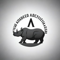 This is a high-quality digital art image of the Endangered Species Act logo, with a black rhino as the central figure