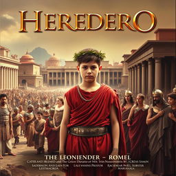 A legendary movie poster for a film titled 'HEREDERO', set in the Monarchy period of Ancient Rome