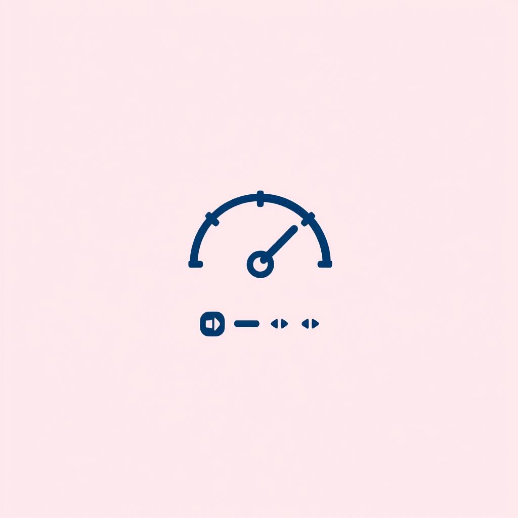 A dark blue line art icon depicting a gauge or meter of satisfaction, representing social media reactions