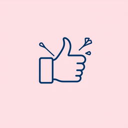 A dark blue line art icon representing the satisfaction level depicted by pressing a like button on social media