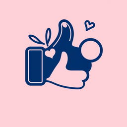 A dark blue line art icon representing the satisfaction level depicted by pressing a like button on social media