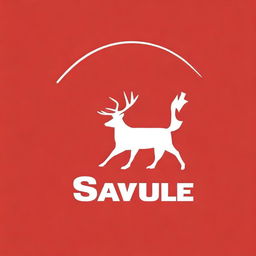 This is a high-quality digital art image of a 'Save Wildlife' logo, rendered in a striking red color