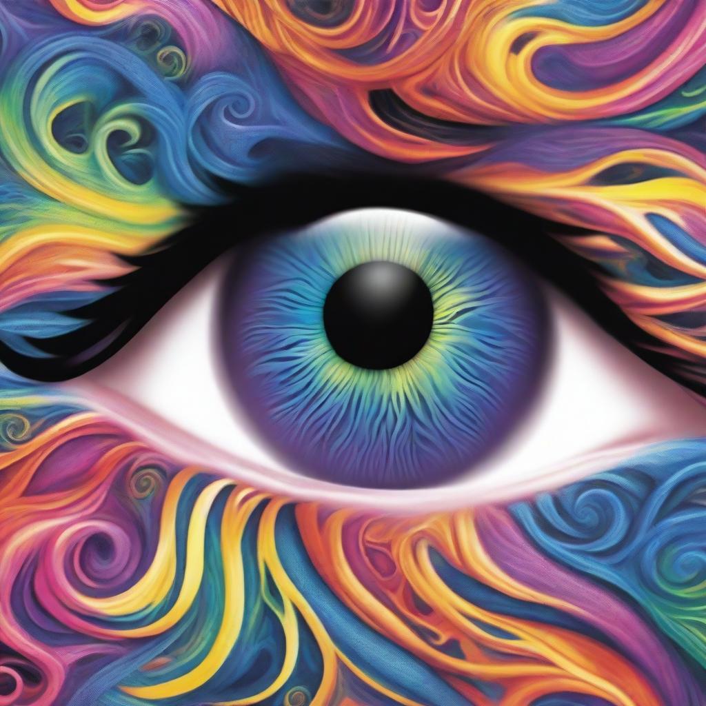 This is a high-quality book cover image, featuring a vivid, close-up depiction of a colorful eye