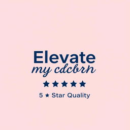 A sleek and modern dark blue line art icon representing the phrase 'Elevate my cloth Brand with 5-Star Quality' designed for social media use