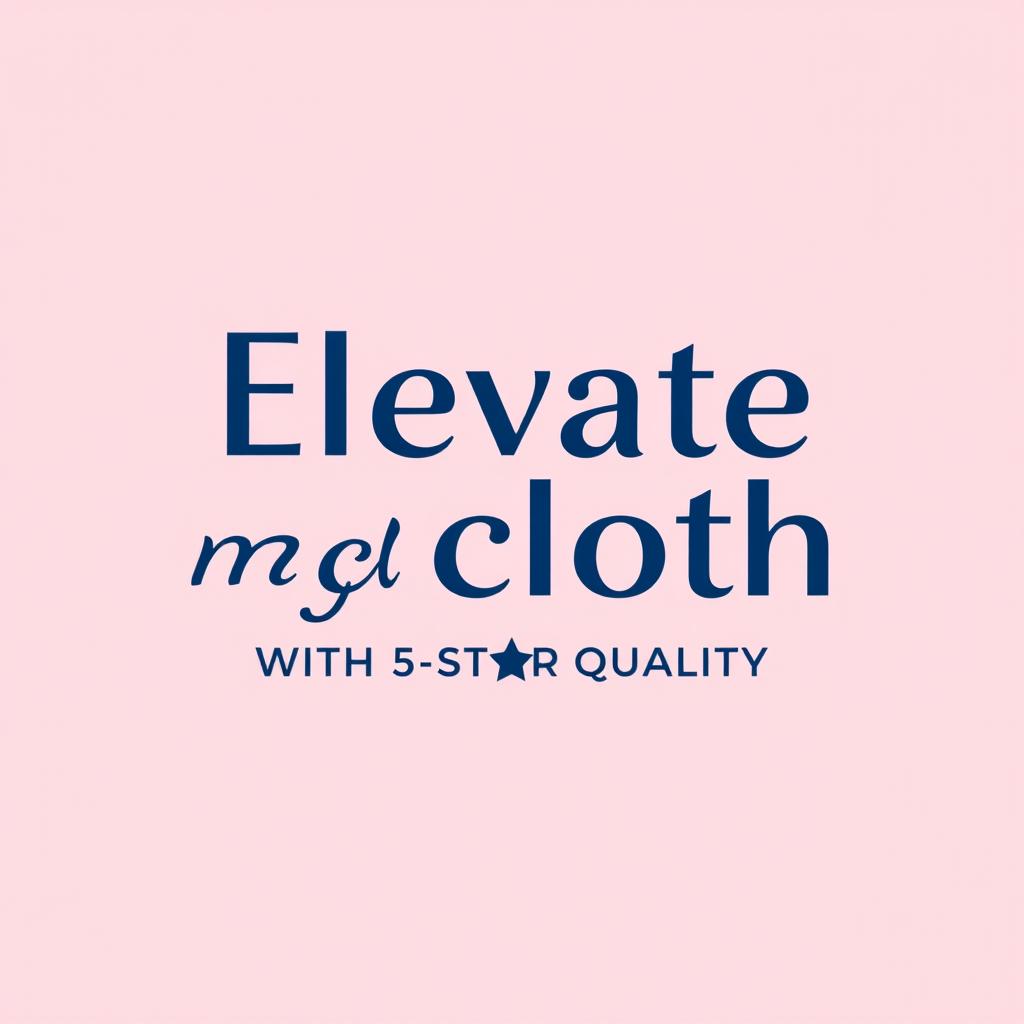 A sleek and modern dark blue line art icon representing the phrase 'Elevate my cloth Brand with 5-Star Quality' designed for social media use