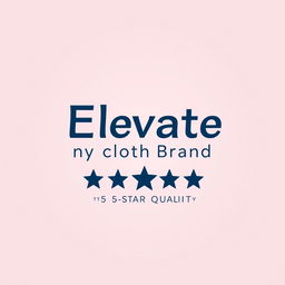 A sleek and modern dark blue line art icon representing the phrase 'Elevate my cloth Brand with 5-Star Quality' designed for social media use