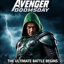 An action-packed movie poster for 'Avenger Doomsday' featuring Thomas Shelby as Doctor Doom
