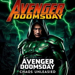 An intense movie poster for 'Avenger Doomsday' featuring Thomas Shelby as Doctor Doom