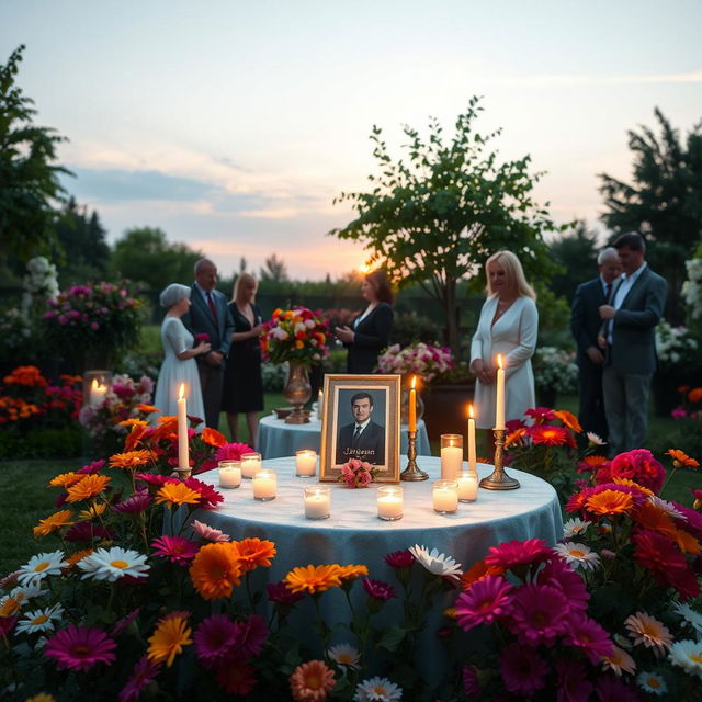 A serene and heartfelt memorial scene to commemorate a loved one’s second death anniversary