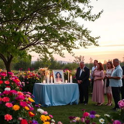 A serene and heartfelt memorial scene to commemorate a loved one’s second death anniversary