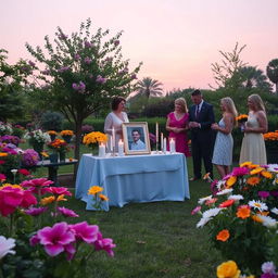 A serene and heartfelt memorial scene to commemorate a loved one’s second death anniversary