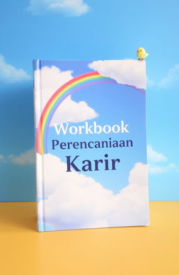 A beautifully designed book cover titled "Workbook Perencanaan Karir" prominently placed in the center