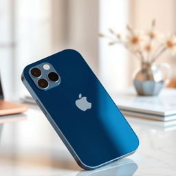 A sleek and modern smartphone designed to resemble an iPhone 13, featuring the iconic rounded edges, a vibrant Super Retina XDR display, and a dual-camera system on the back