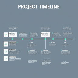 A detailed project timeline tracing the stages of a large-scale construction project