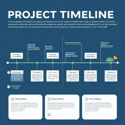 A detailed project timeline tracing the stages of a large-scale construction project