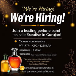 An eye-catching social media poster announcing a job opportunity at a leading Indian perfume brand