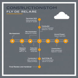 A visual representation of a construction project timeline, highlighting the key phases of the project