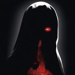 This is a high-quality digital art image, depicting a mysterious female figure shrouded in darkness