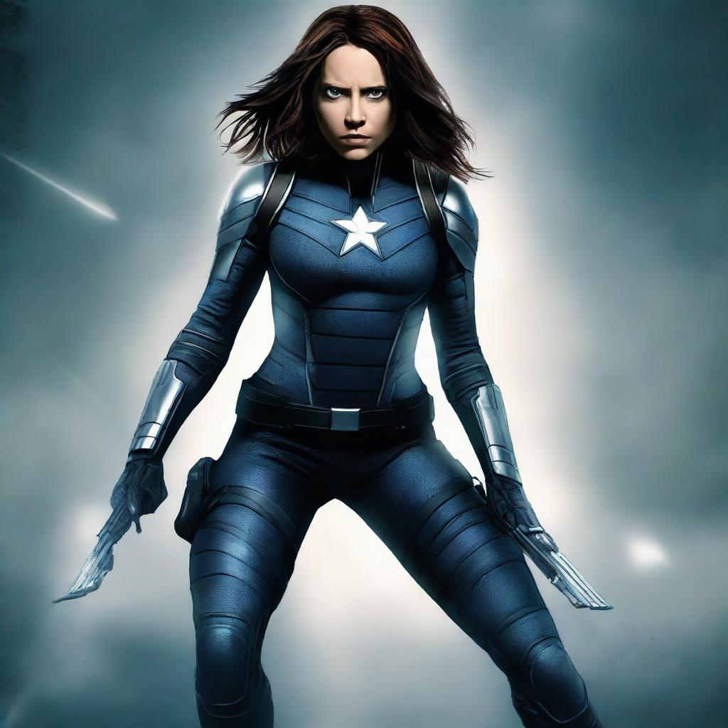 This is a high-quality digital art image, portraying the female version of the Winter Soldier