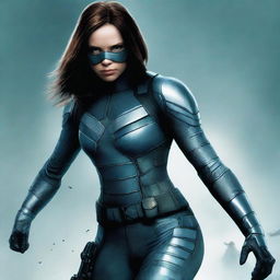 This is a high-quality digital art image, showcasing the female version of the Winter Soldier