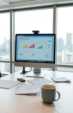 A modern office setting showcasing a decision support system implementation