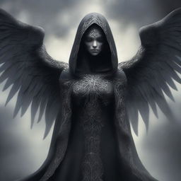 This is a high-quality digital art image, portraying the female Angel of Death