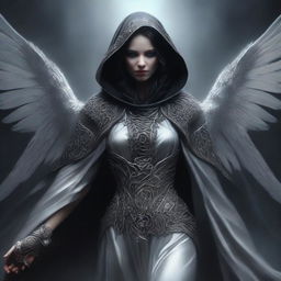 This is a high-quality digital art image, portraying the female Angel of Death