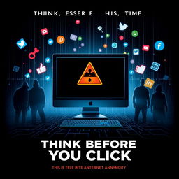 A striking movie poster for a film titled "Think Before You Click"