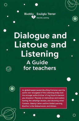 A book cover design featuring the title "Dialogue and Listening: A Guide for Teachers" prominently displayed