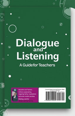 A book cover design featuring the title "Dialogue and Listening: A Guide for Teachers" prominently displayed