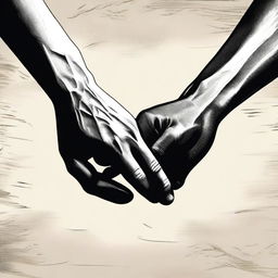 An image of high-quality digital art showcasing two different hands from two different people