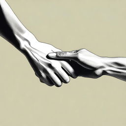 An image of high-quality digital art showcasing two different hands from two different people