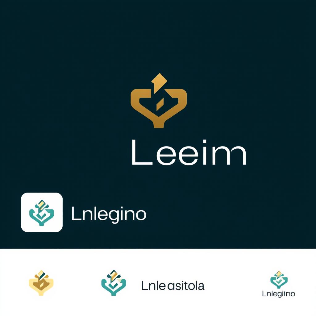 A modern, minimalist logo design, featuring a sleek font and a unique abstract symbol