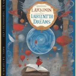 An artistic book cover titled 'Labyrinth of Dreams