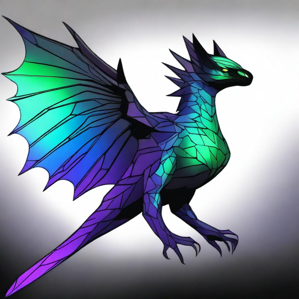 A high-resolution digital art image of a nightwing dragon