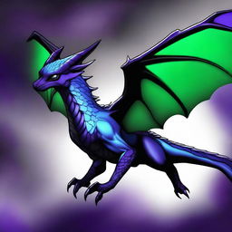 A high-resolution digital art image of a nightwing dragon