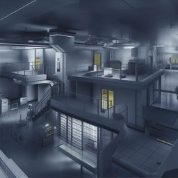 futuristic penitentiary SWAT headquarters in city center based on https://files.dreamhome.software/files/static/36651