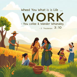 A thoughtful illustration representing the value of work inspired by the biblical verse 2 Thessalonians 3:10, which emphasizes the importance of diligence and productive activity