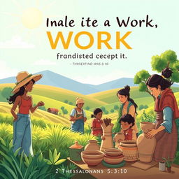 A thoughtful illustration representing the value of work inspired by the biblical verse 2 Thessalonians 3:10, which emphasizes the importance of diligence and productive activity