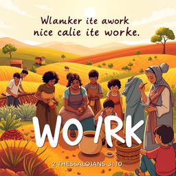 A thoughtful illustration representing the value of work inspired by the biblical verse 2 Thessalonians 3:10, which emphasizes the importance of diligence and productive activity
