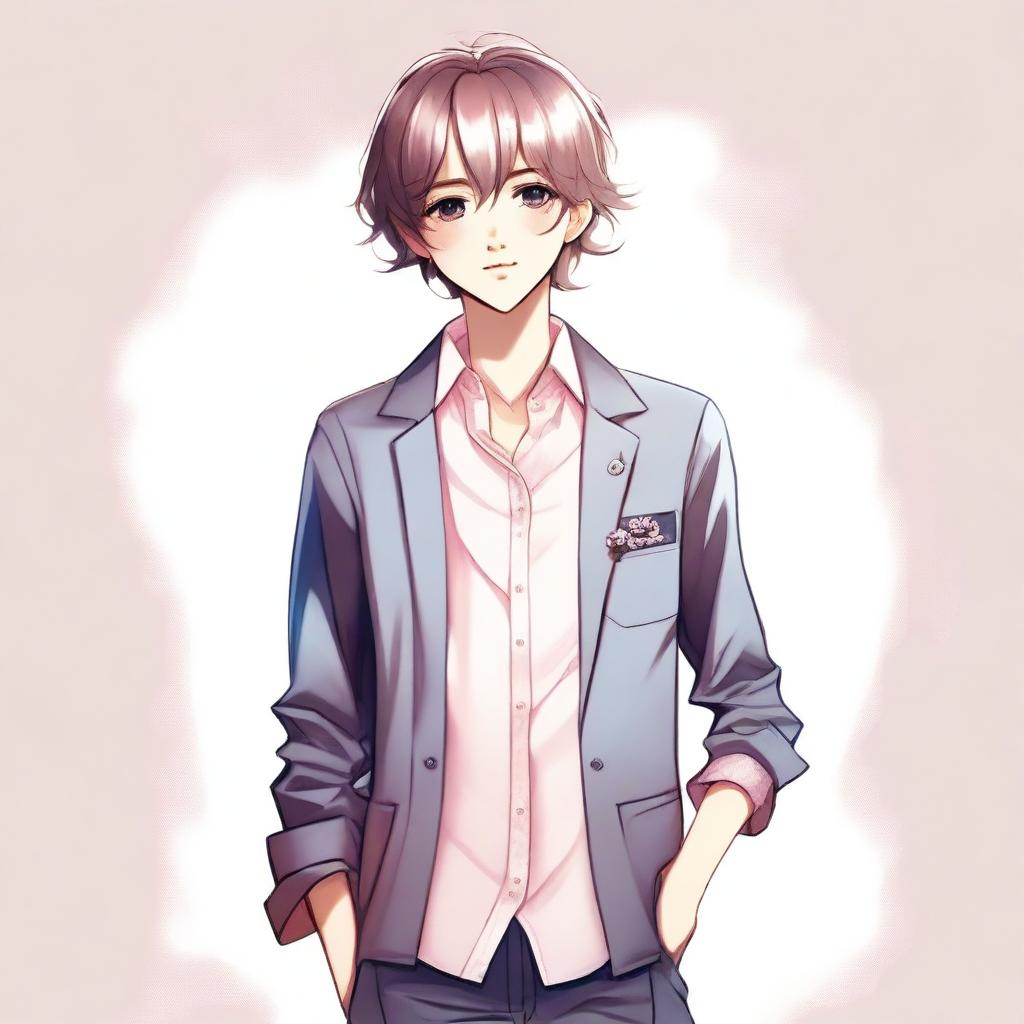 A high-quality digital art image featuring a full body portrait of a girly boy dressed in feminine clothes