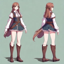 This high-quality digital art image showcases a full-body depiction of a girly femboy