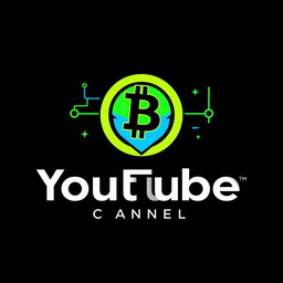 A modern and sleek logo for a YouTube channel focused on cryptocurrency